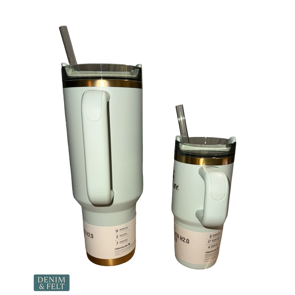 NEW Stanley Holiday Quencher H2.0 Gilded Celadon Mommy & Me Tumbler Set Rare - Picture 10 of 13